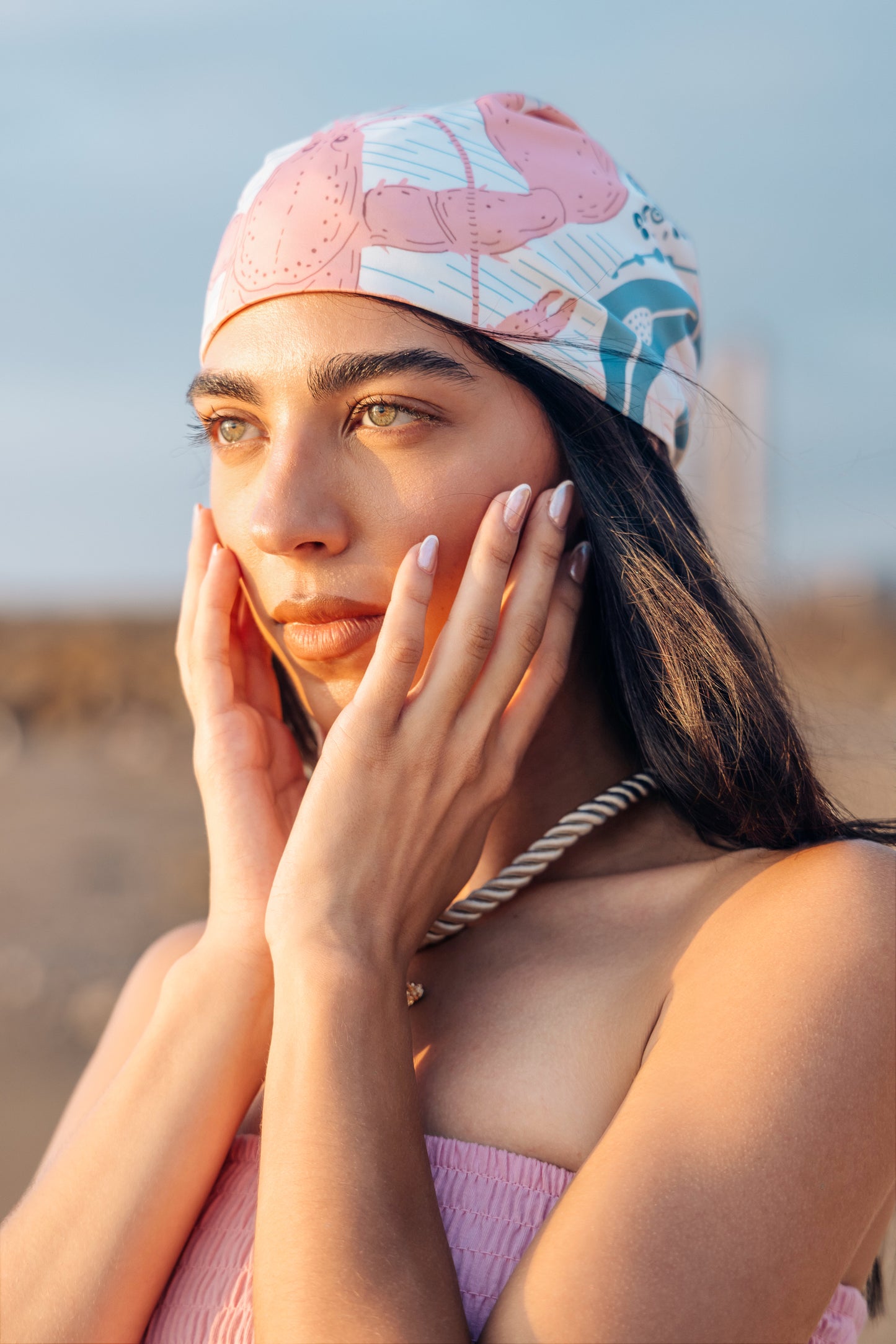 Silk Lobster Headscarf