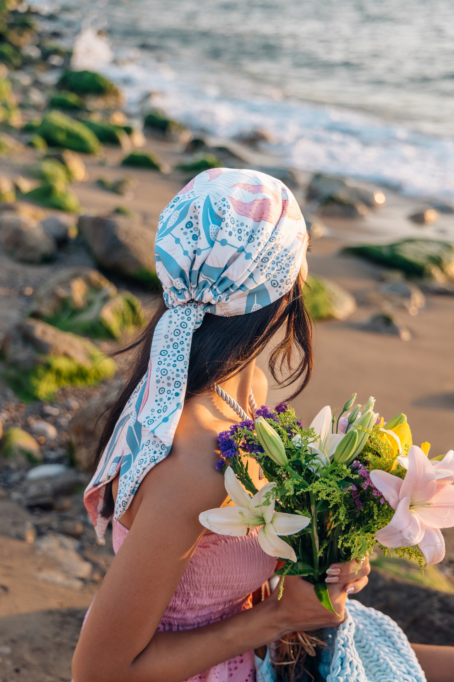 Silk Lobster Headscarf